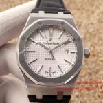Audemars Piguet White Face Swiss Replica Leather Strap Watch 